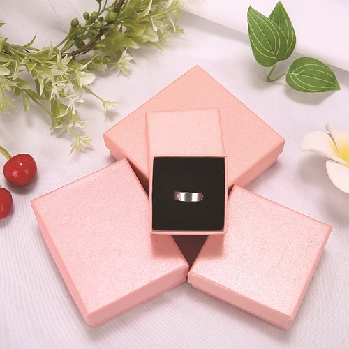 Cajas de joyería de papel de color sólido de estilo simple de moda