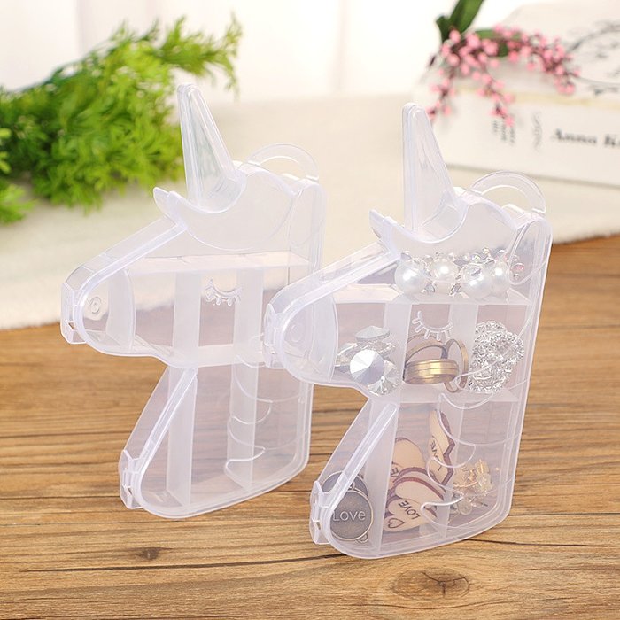 New creative dustproof unicorn cartoon shape jewelry storage box