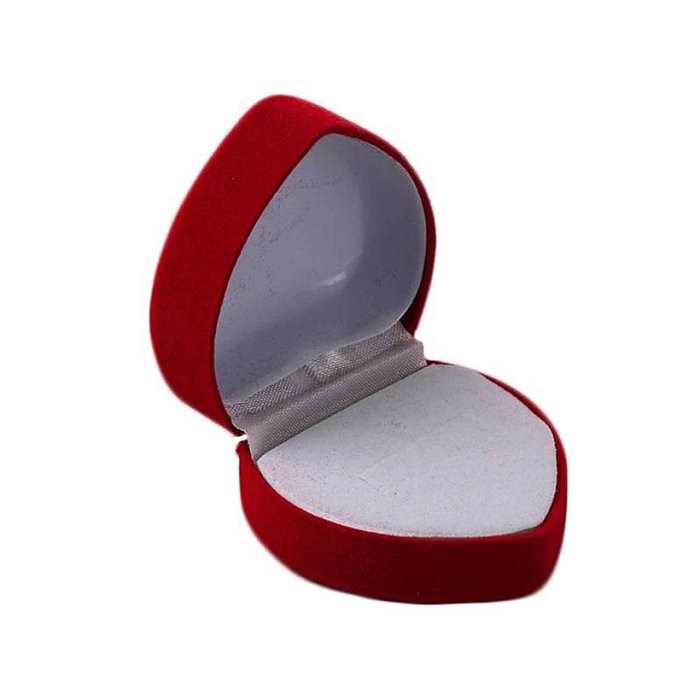 يتدفقون صندوق خاتم القلب الكبير الأحمر الدائري صندوق مجوهرات مربط القرط مربع