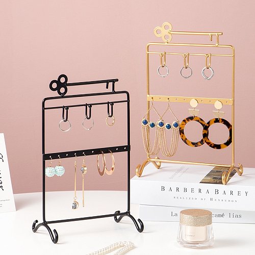 Simple Style Solid Color Key Metal Jewelry Rack