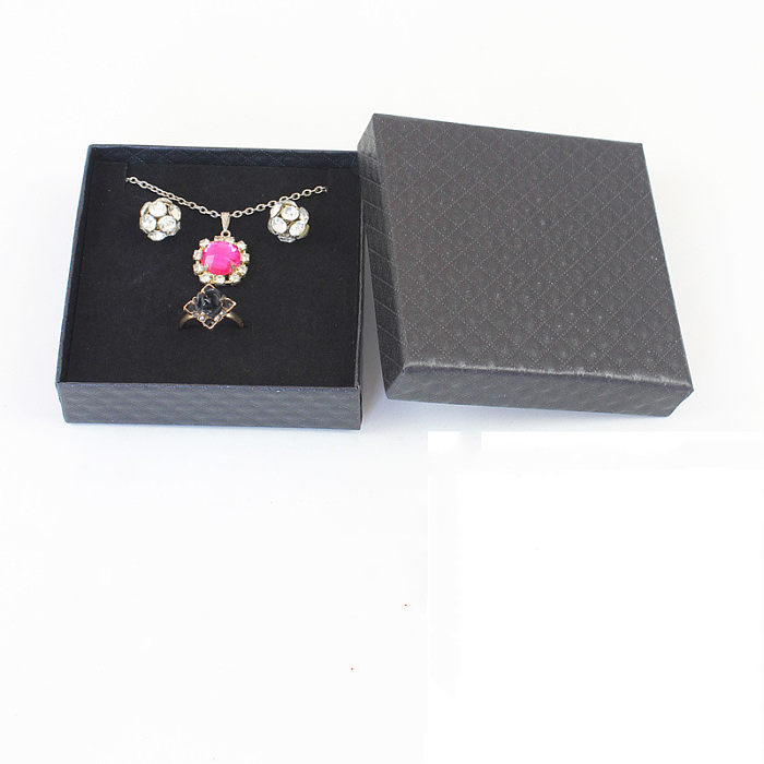 Caja de embalaje de accesorios de joyería de exhibición de pendientes de anillo de regalo de moda