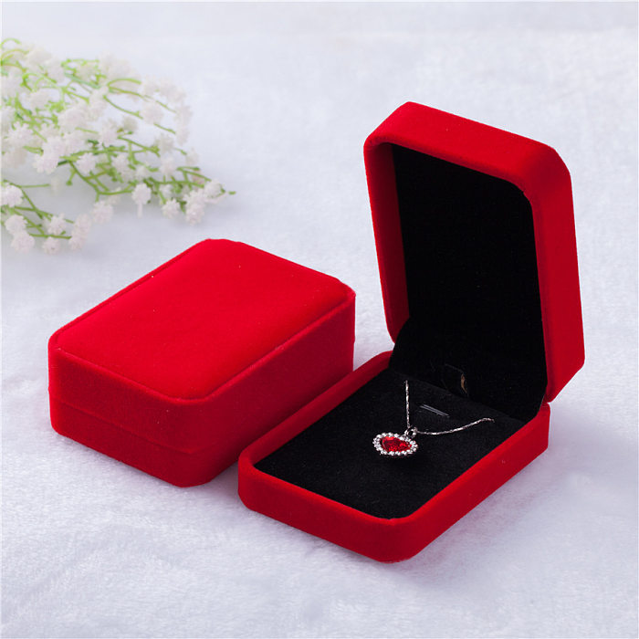 Flannel Solid Color Jewelry Necklace Large Pendant Packaging Box Wholesal