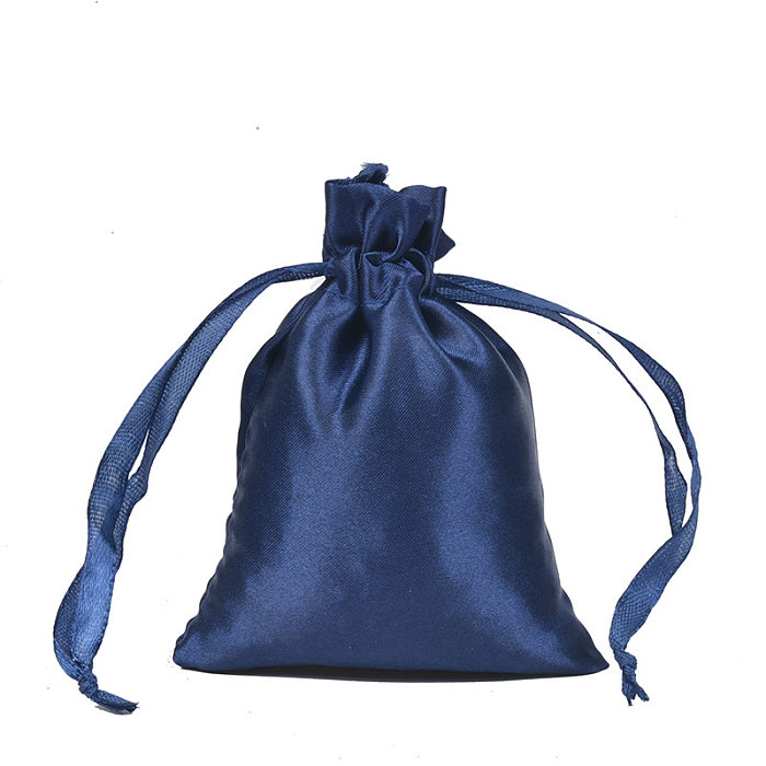 Simple Style Solid Color Satin Drawstring Jewelry Packaging Bags