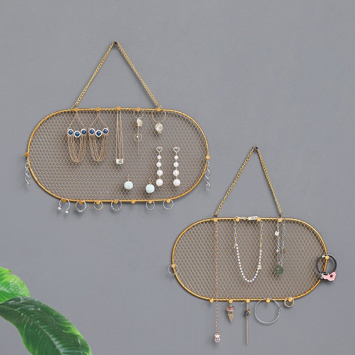 Porta-jóias de metal de cor sólida geométrica fashion