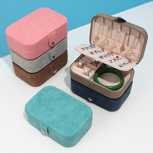 Fashion Solid Color Pu Leather Jewelry Boxes