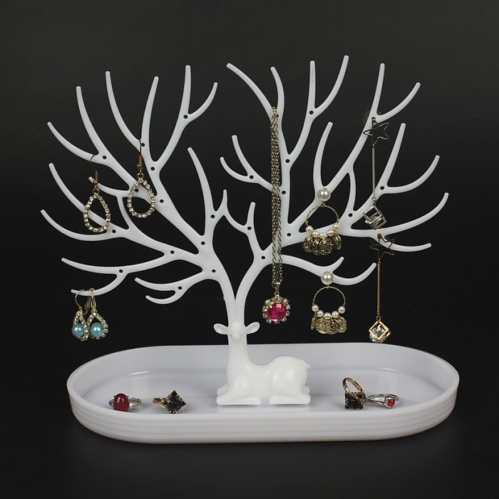 Porte-bijoux de stockage de bureau d'arbre en plastique de présentoirs de bijoux