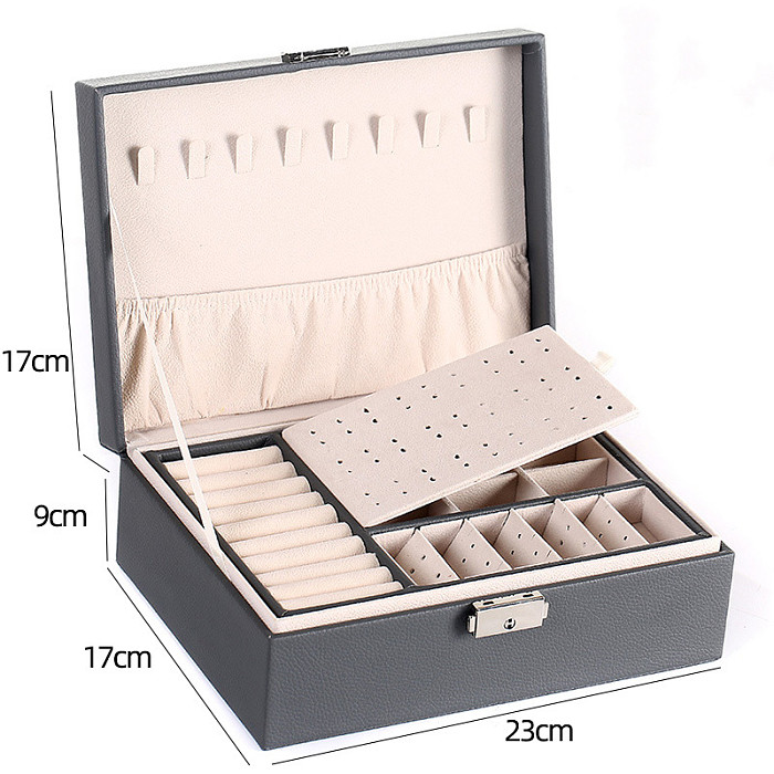 Fashion Solid Color Pu Leather Jewelry Boxes