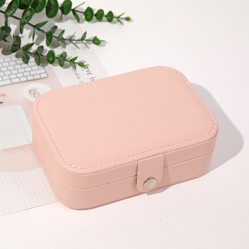 Retro Solid Color Pu Leather Jewelry Boxes 1 Piece