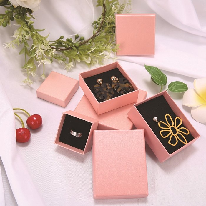 Caixas de joias de papel de cor sólida estilo simples moda