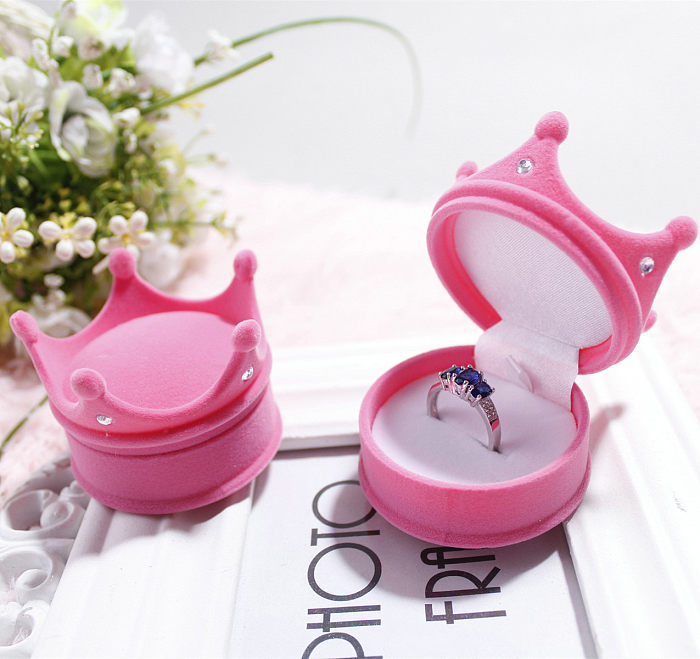 Fashion Cute Solid Color Shell Flower Crown Shaped Jewelry Box