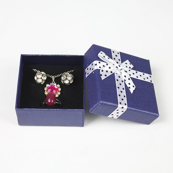 Caja de embalaje de accesorios de joyería de exhibición de pendientes de anillo de regalo de moda