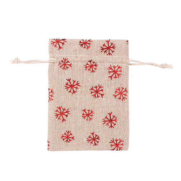 bronzant coton lin paquet bouche créatif flocon de neige sac cadeau de Noël