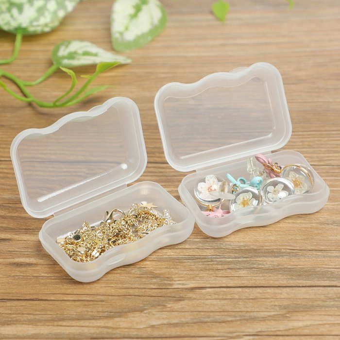 Caixa pequena de plástico transparente caixa de tampões de ouvido, mini acabamento, caixa de armazenamento de gancho de peixe, caixa de remédios