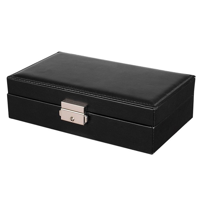 Fashion Square Solid Color PU Leather Metal Jewelry Boxes