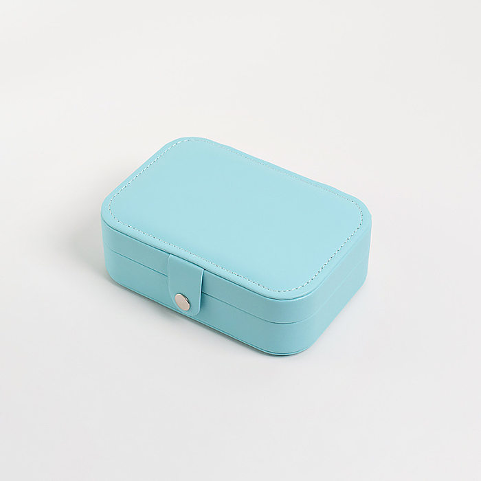 Simple Style Solid Color PU Leather Jewelry Boxes