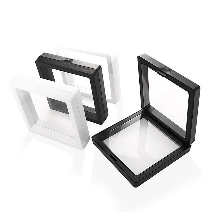 صندوق تخزين حلقة سوار بلاستيكي شفاف مربع بسيط