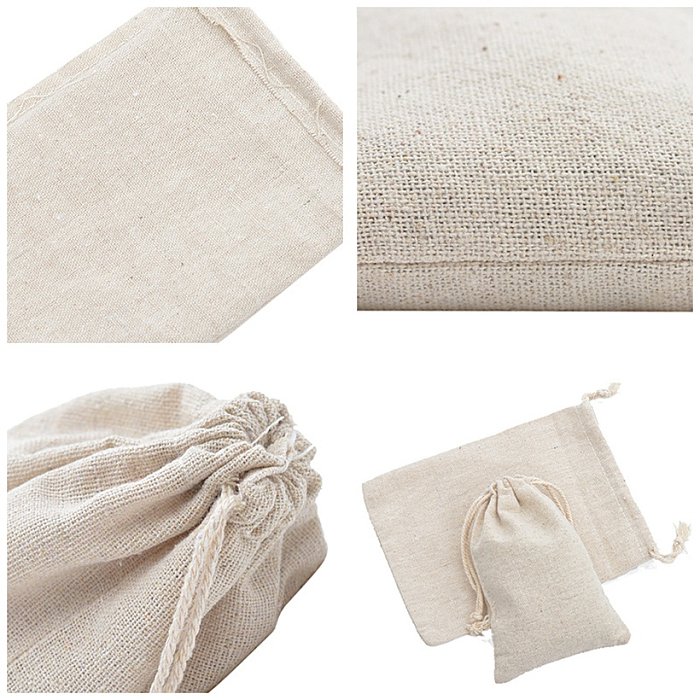 Basic Geometric Cotton Drawstring Jewelry Packaging Bags 1 Piece