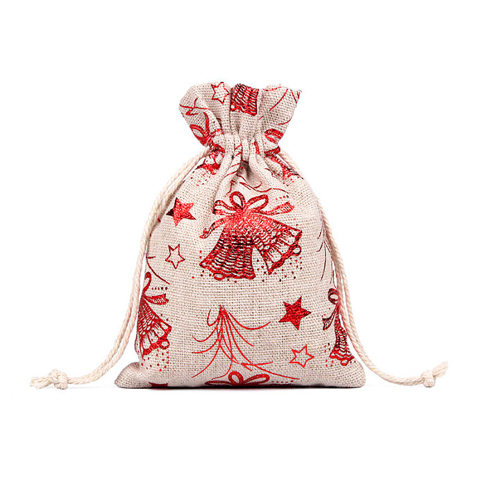 bronzing cotton linen bundle mouth creative snowflake Christmas gift bag