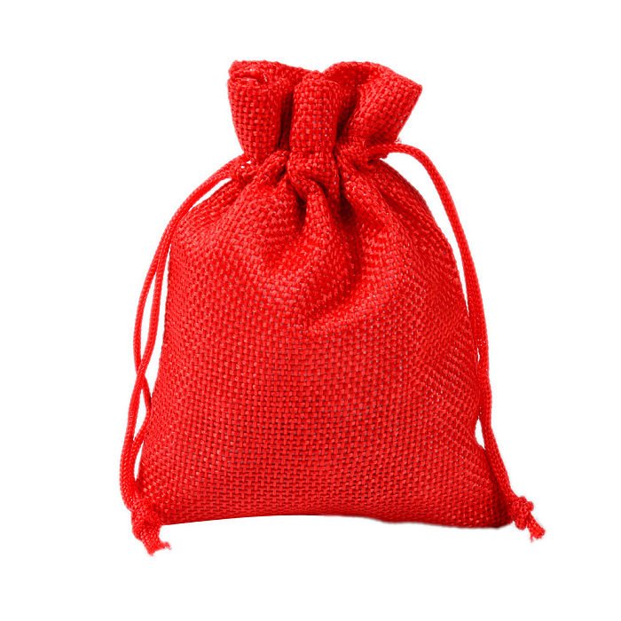 Simple Style Solid Color Cloth Drawstring Jewelry Packaging Bags