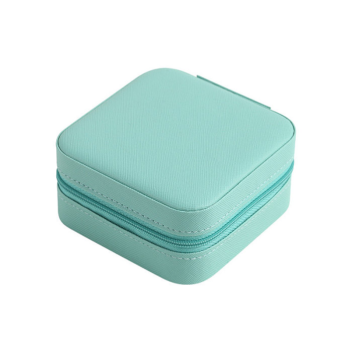 Basic Solid Color PU Leather Flannel Jewelry Boxes