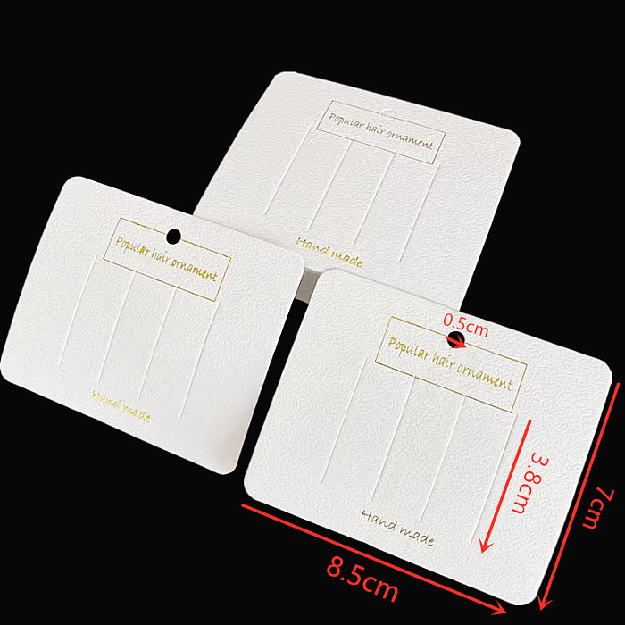 100pcs White bronzing clip card DIY paper card Korean version jewelry packaging card paper packaging bag headwear card wholesale