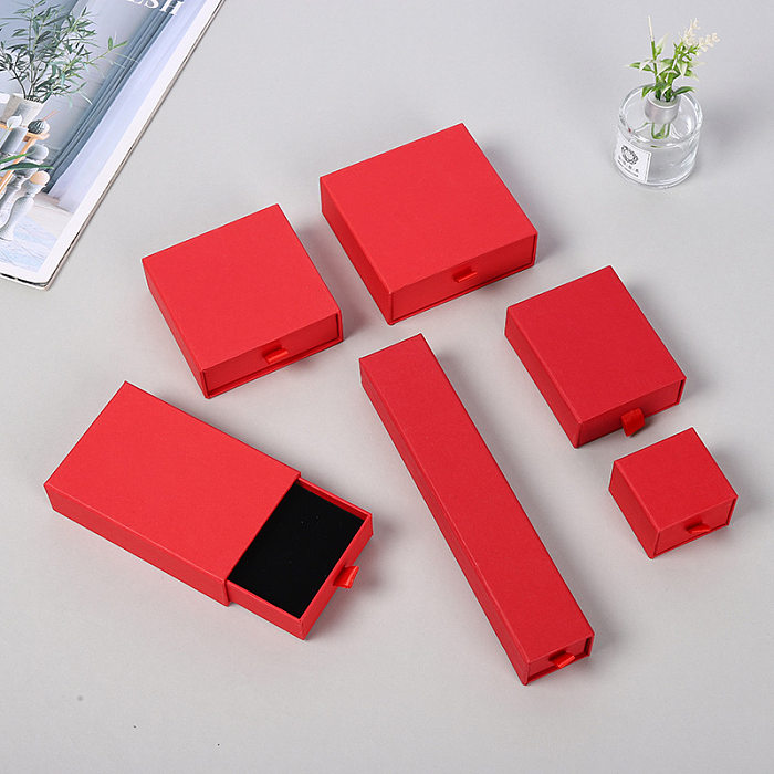 Simple Style Solid Color Paper Jewelry Boxes 1 Piece