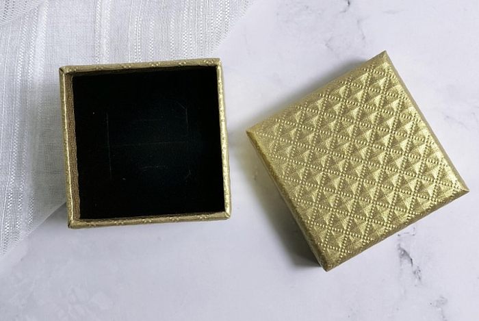 Caixas de joias com padrão de diamante quadrado cor sólida moda 1 peça