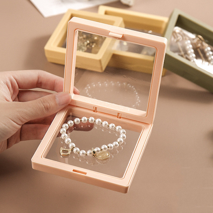 Caixa de armazenamento de joias coloridas para exibição de filme transparente de moda PE