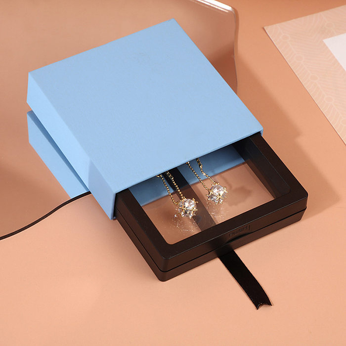 صندوق عرض تعليق المجوهرات الشفافة زخرفة PE
