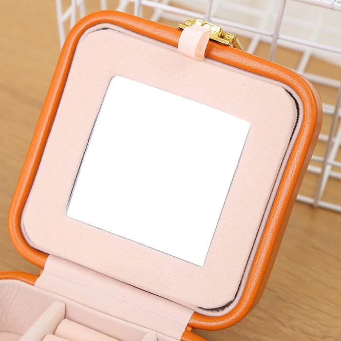 Fashion Basic Solid Color Pu Leather Jewelry Boxes