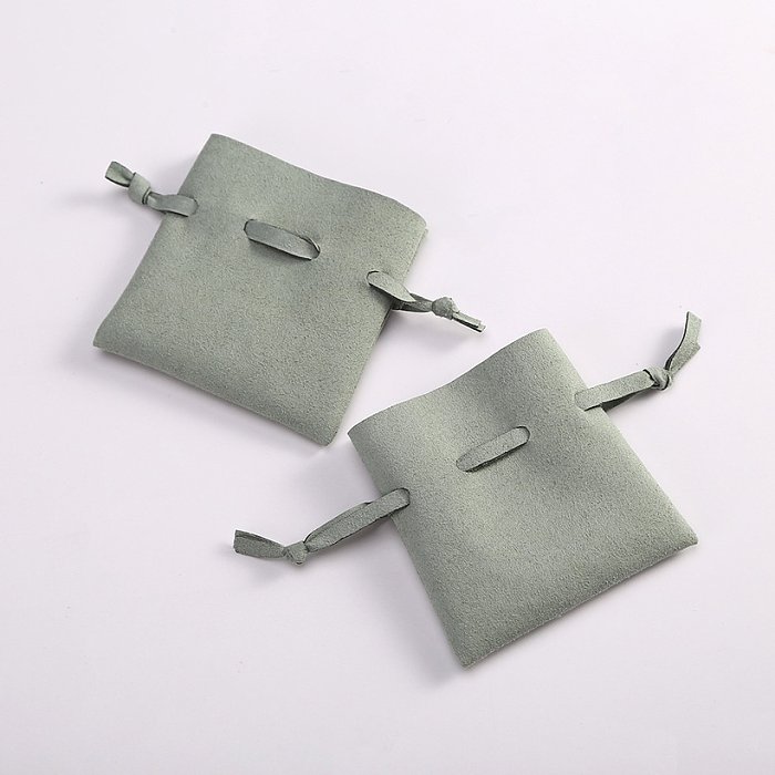 Sacos de embalagem de joias com cordão de fibra sintética de cor sólida estilo simples