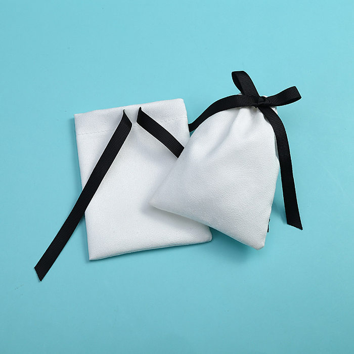 Simple Style Solid Color Cotton Drawstring Jewelry Packaging Bags 1 Piece