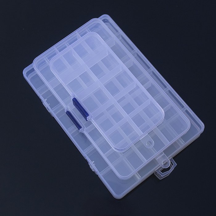 Compartment Plastic Desktop Storage Transparent Jewelry Packing Box