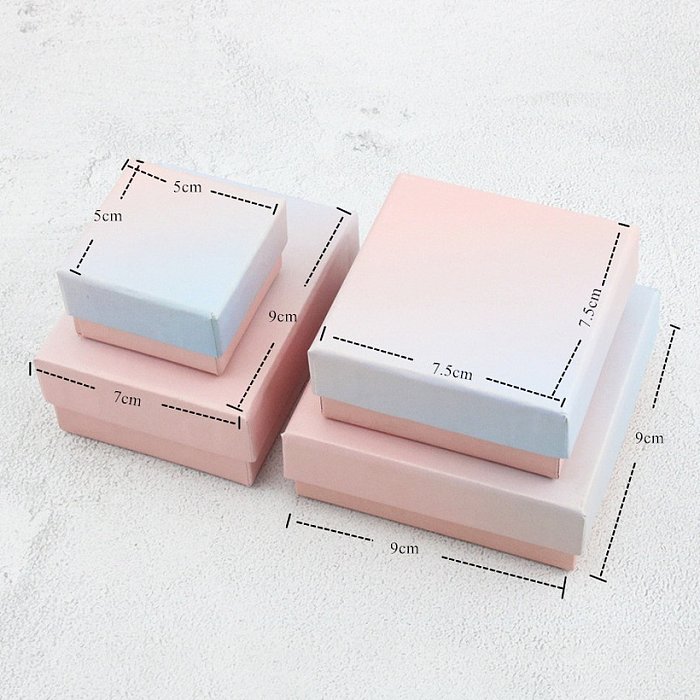 Fashion pink blue gradient color jewelry packaging box ring necklace bracelet gift packaging box