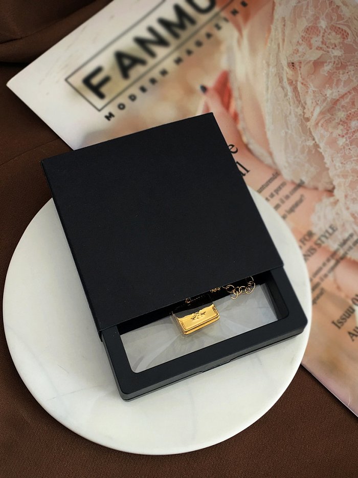 Simple Square Transparent Storage Box Head Rope Ring Necklace Earrings Jewelry Box Plastic Box