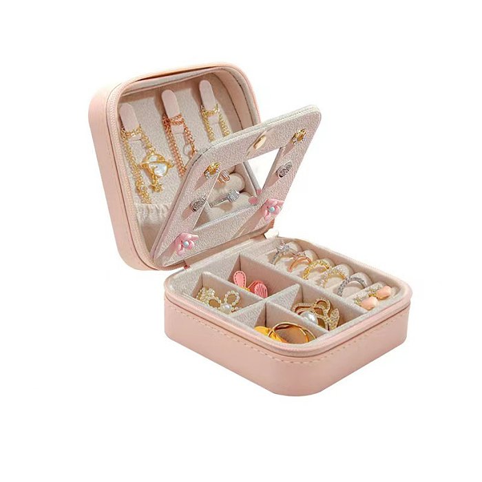Fashion Solid Color PU Leather Jewelry Boxes