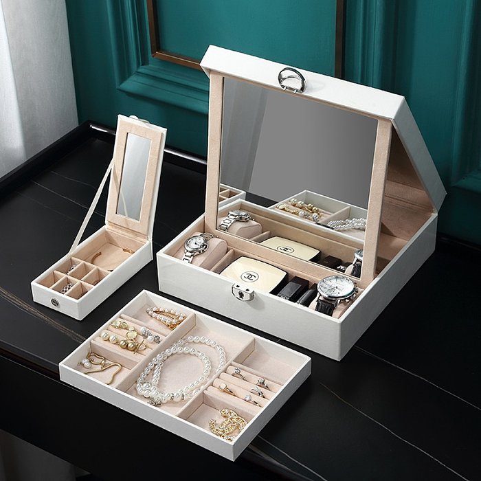 Fashion Argyle PU Leather Jewelry Boxes