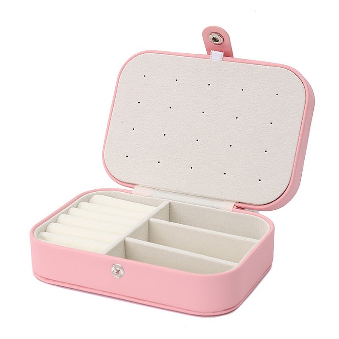 Fashion Geometric Solid Color Pu Leather Jewelry Boxes