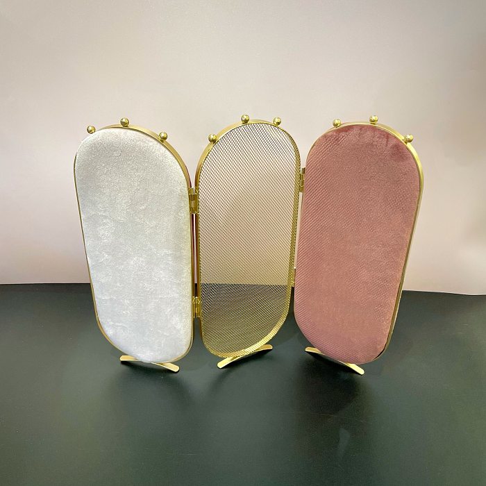 Fashion Geometric Solid Color Flannel Metal Jewelry Rack 1 Piece