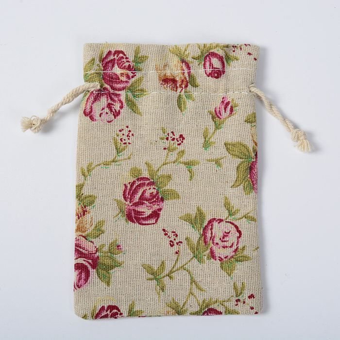Bolsos de empaquetado de la joyería de la impresión del algodón de la flor de la hoja de la moda 1 pedazo