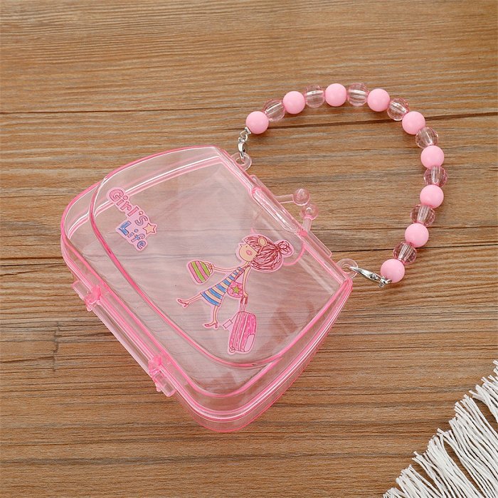 Süße rosa Kunststoff-Schmetterlings-Schmuck-Aufbewahrungsbox in Herzform