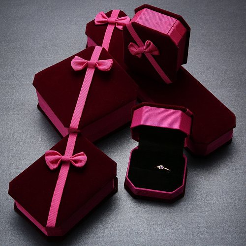 Fashion Solid Color Suede Jewelry Boxes 1 Piece