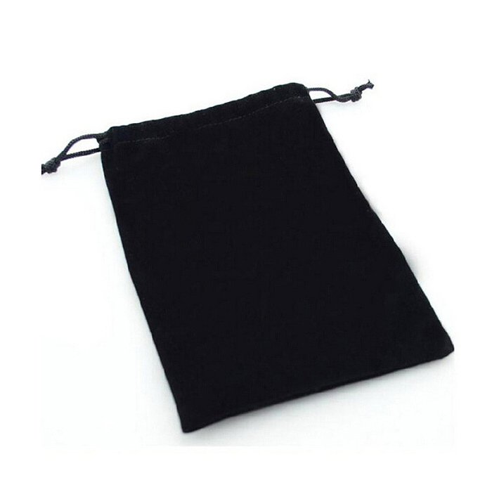 Bolsa de embalaje de joyería con cordón de franela negra simple al por mayor