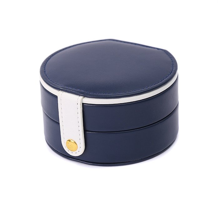 Cute Round Solid Color Pu Leather Jewelry Boxes