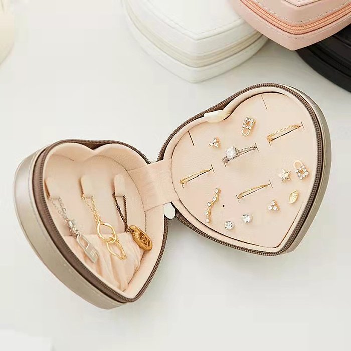 Fashion Heart Shape PU Leather Jewelry Boxes