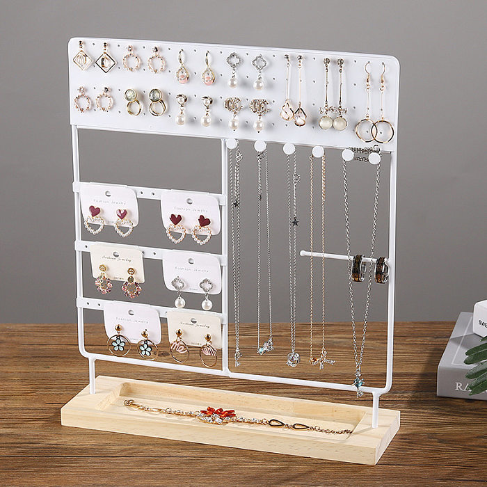 New detachable slotted wood base jewelry display stand home earrings storage rack hanging necklace rack jewelry storage rack