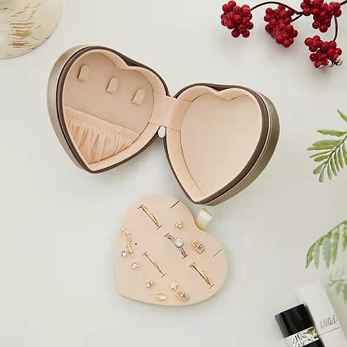 Fashion Heart Shape PU Leather Jewelry Boxes