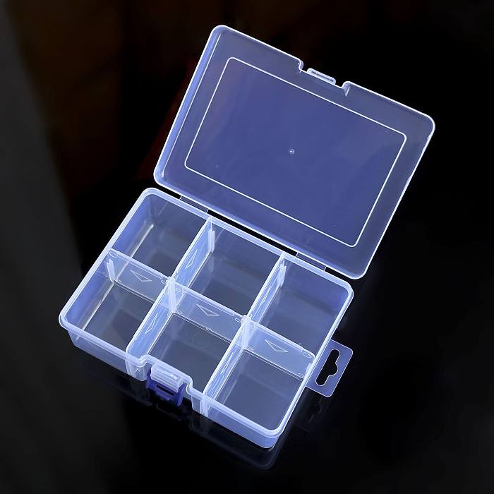 Compartimento de armazenamento de mesa de plástico transparente caixa de embalagem de joias