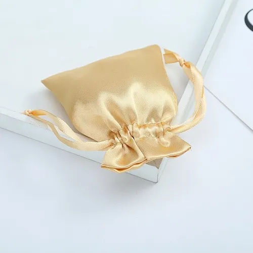 Simple Style Solid Color Satin Drawstring Jewelry Packaging Bags 1 Piece
