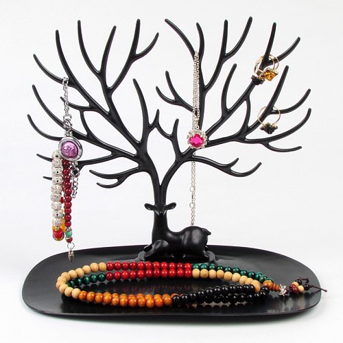 Estantes de exhibición de joyería Soporte de joyería de almacenamiento de escritorio de árbol de plástico